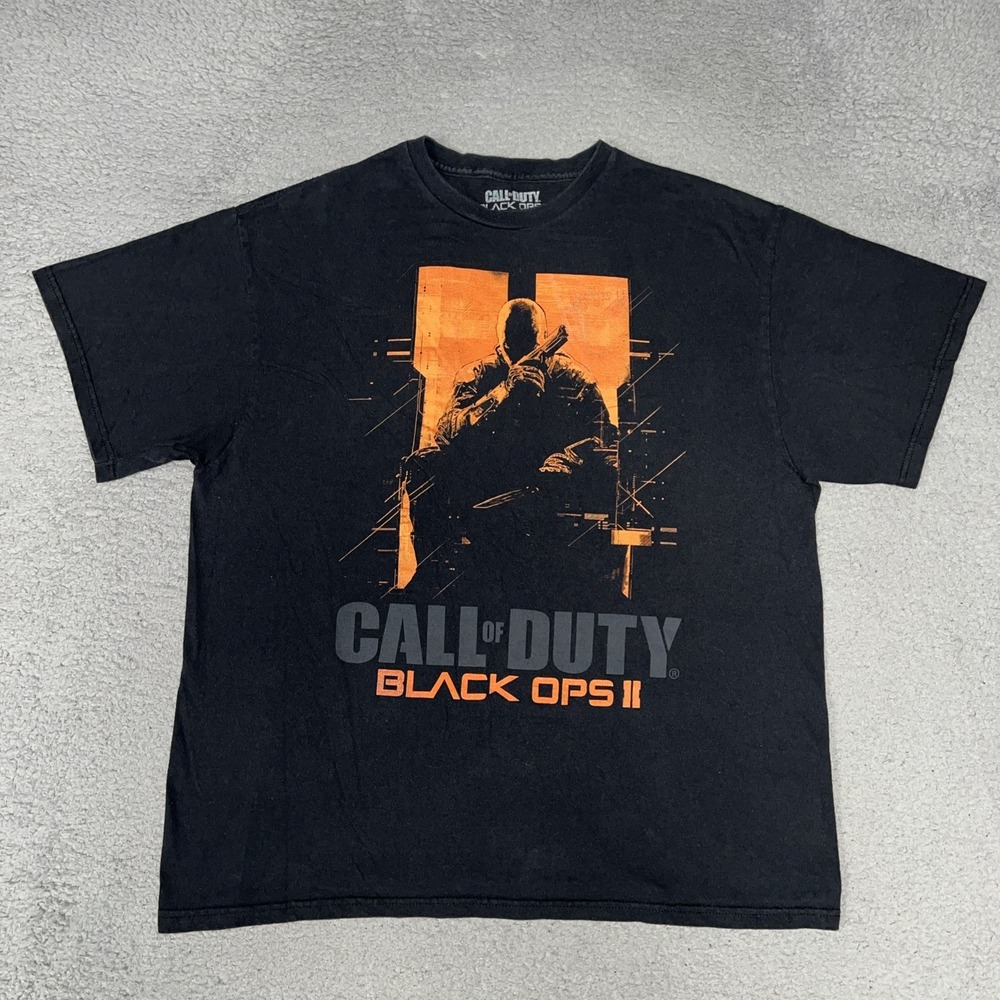 Activision Call Of Duty Boy Black OPS II T Shirt Mens Sz XL Black Video Game Tee